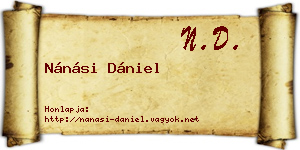 Nánási Dániel névjegykártya